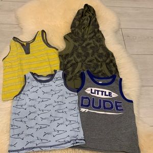 4 Pack Bundle Tank Tops in Army Green/Yellow/Gray/Light Blue sizes 12-18M